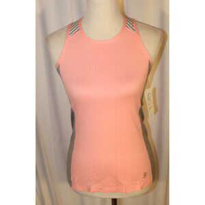 NEW Sofibella Racerback Tennis Tank Top SMALL Bubble Pink stretch fitted